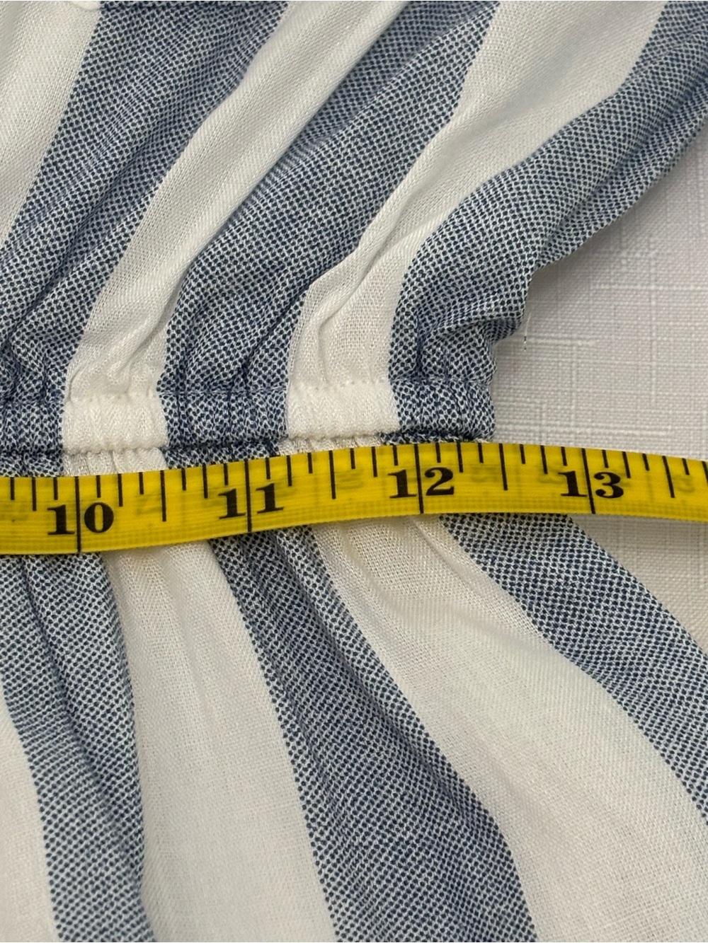 Japna Sleeveless Blue and White Striped Shirt Dress with Waist Tie Size S - Picture 7 of 7